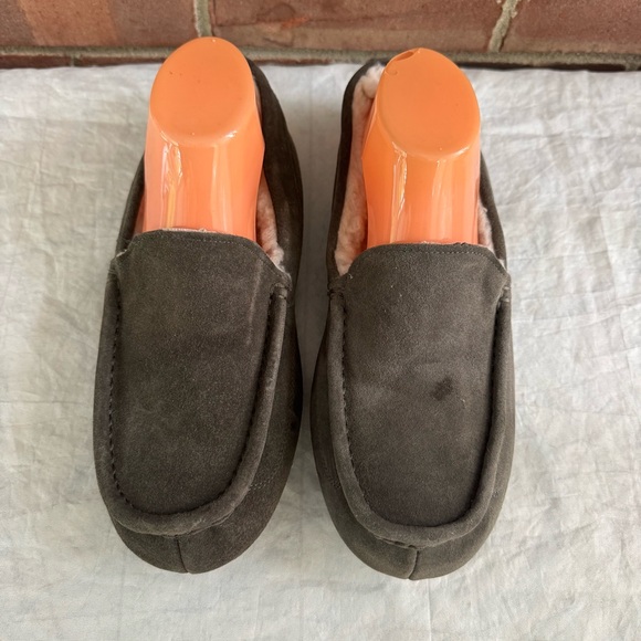 Amazon Essentials Olive suede lined slip on moccasin Slipper Men's US 9 MINT - Picture 4 of 10